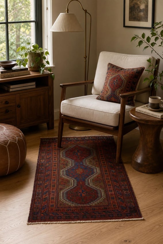 Antique Zanjan Persian Wool Rug 4x6: Title:Antique Zanjan Persian Wool Rug 4x6 Description:A Beautiful Genuine Iran ( Persia ) Zanjan rug is Hand Knotted by skillful weavers in Iran ( Persia ) with 100% Wool Material. This rug is in