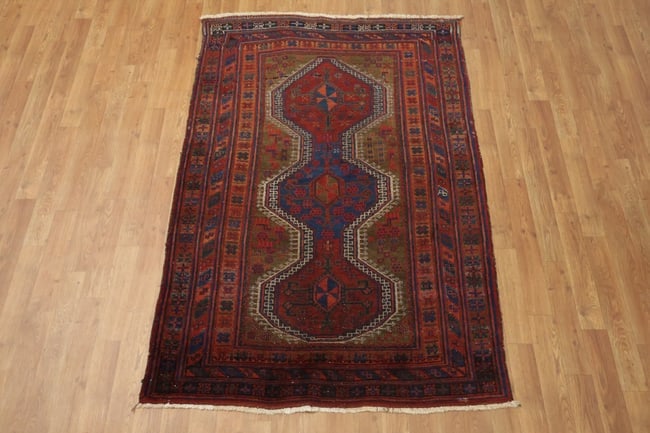 Antique Zanjan Persian Wool Rug 4x6 - 2
