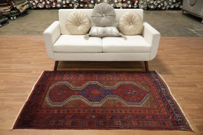 Antique Zanjan Persian Wool Rug 4x6 - 3