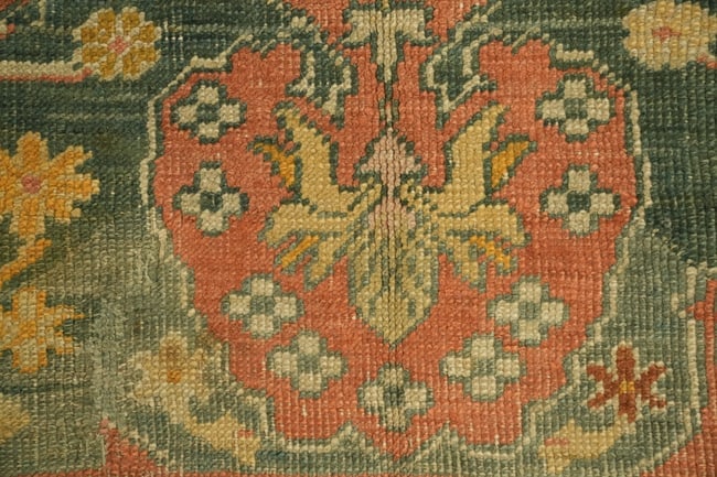 Pre-1900 Antique Vegetable Dye Oushak Turkish Rug 10x12 - 11