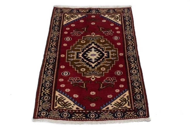 Vintage Red 3X4 Hamedan Persian Rug - 12