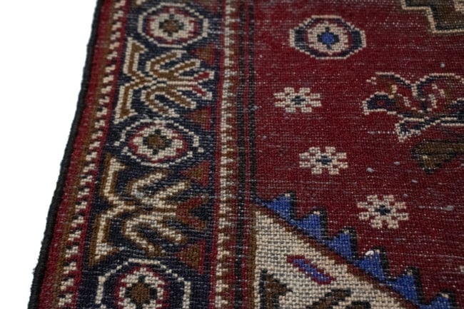 Vintage Red 3X4 Hamedan Persian Rug - 14