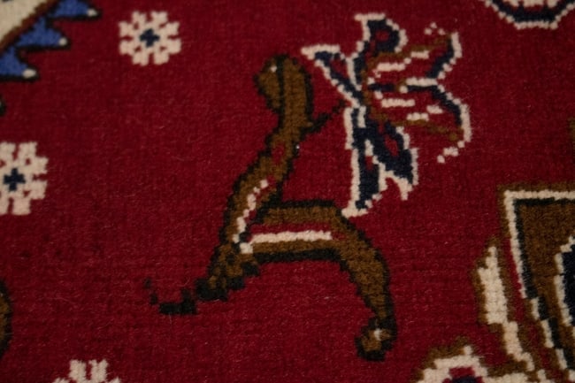 Vintage Red 3X4 Hamedan Persian Rug - 7