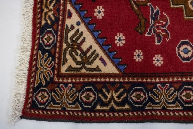 Vintage Red 3X4 Hamedan Persian Rug - 8