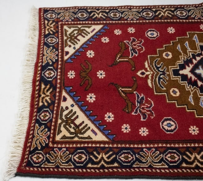 Vintage Red 3X4 Hamedan Persian Rug - 9