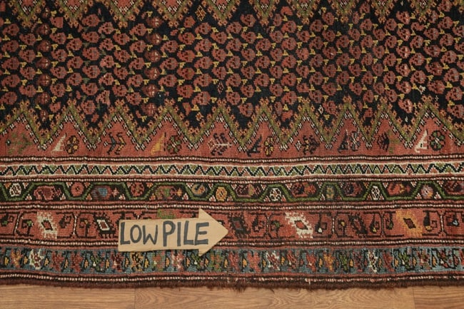 Pre-1900 Antique Heriz Persian Runner Wool Rug 3x13 - 12