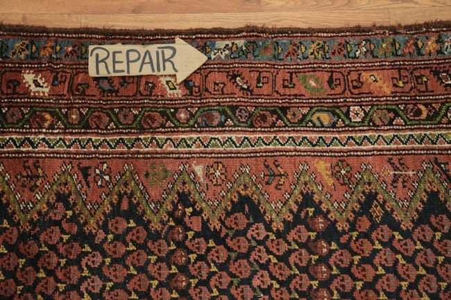 Pre-1900 Antique Heriz Persian Runner Wool Rug 3x13 - 14