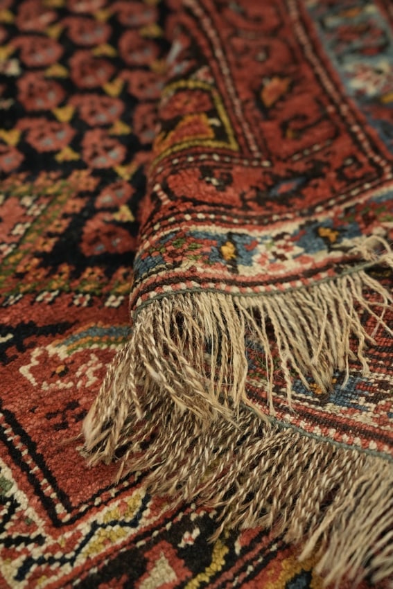 Pre-1900 Antique Heriz Persian Runner Wool Rug 3x13 - 17