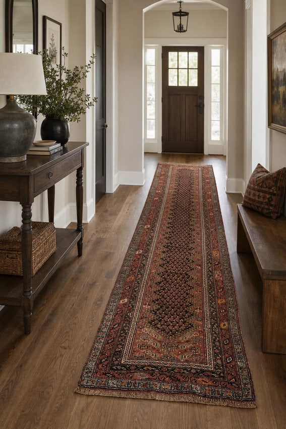 Pre-1900 Antique Heriz Persian Runner Wool Rug 3x13 - 2