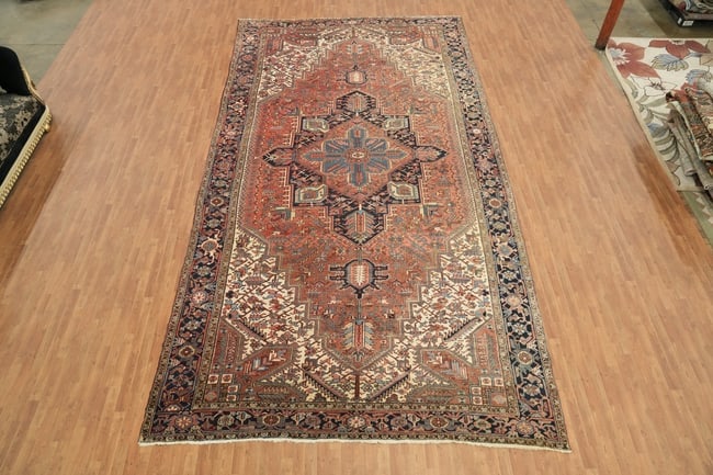 Antique Geometric Heriz Persian Large Rug 10x19 - 4