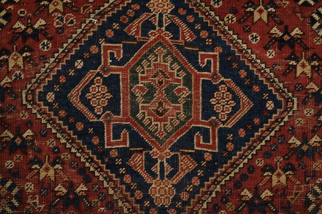 Pre-1900 Antique Qashqai Persian Rug 4'x6' - 9