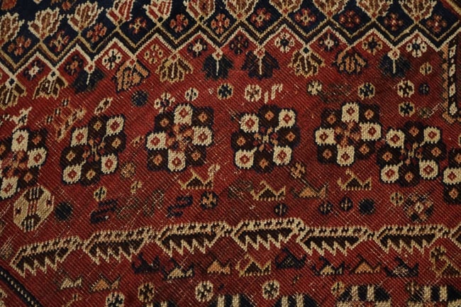 Pre-1900 Antique Qashqai Persian Rug 4'x6' - 10