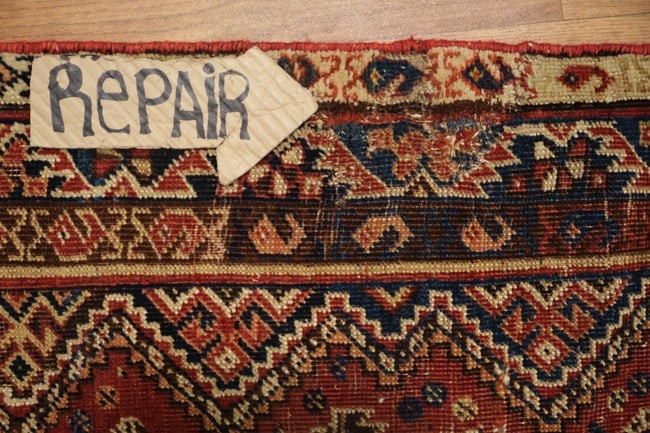 Pre-1900 Antique Qashqai Persian Rug 4'x6' - 14