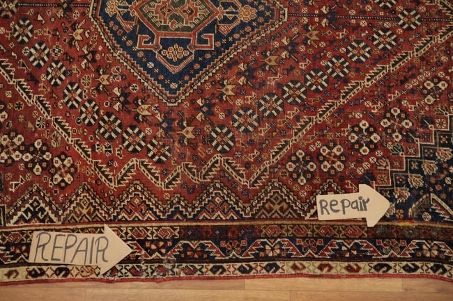 Pre-1900 Antique Qashqai Persian Rug 4'x6' - 15