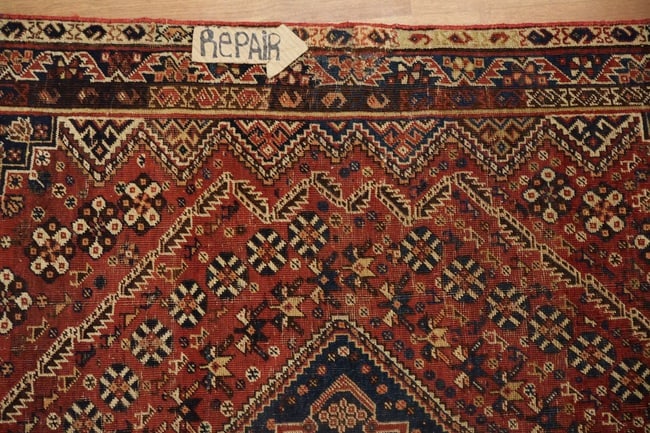 Pre-1900 Antique Qashqai Persian Rug 4'x6' - 16