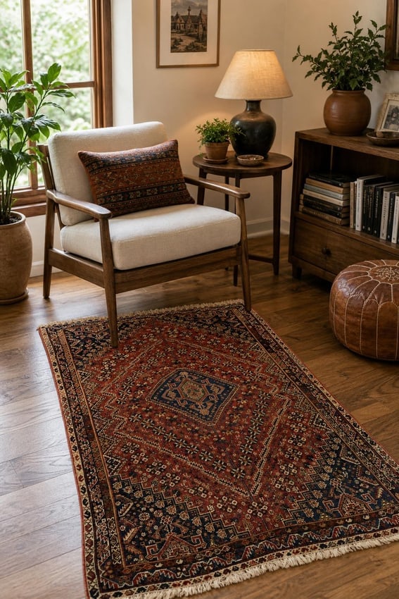 Pre-1900 Antique Qashqai Persian Rug 4'x6' (1 of 19)