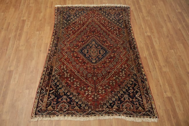 Pre-1900 Antique Qashqai Persian Rug 4'x6' - 4