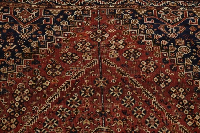 Pre-1900 Antique Qashqai Persian Rug 4'x6' - 6