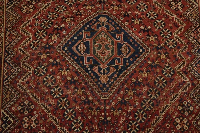 Pre-1900 Antique Qashqai Persian Rug 4'x6' - 7