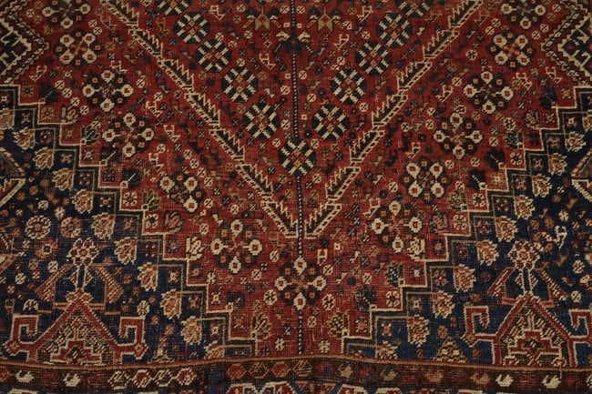 Pre-1900 Antique Qashqai Persian Rug 4'x6' - 8
