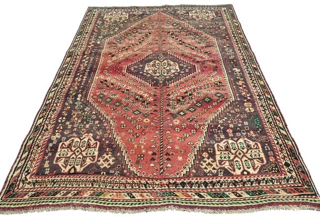 Antique Muted Tribal 5'4X7'7 Distressed Vintage Oriental Rug - 12