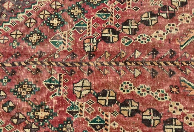 Antique Muted Tribal 5'4X7'7 Distressed Vintage Oriental Rug - 9