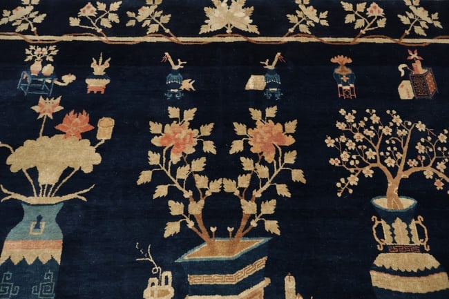 Antique Chinese Art Deco Wool Area Rug6x8 - 7