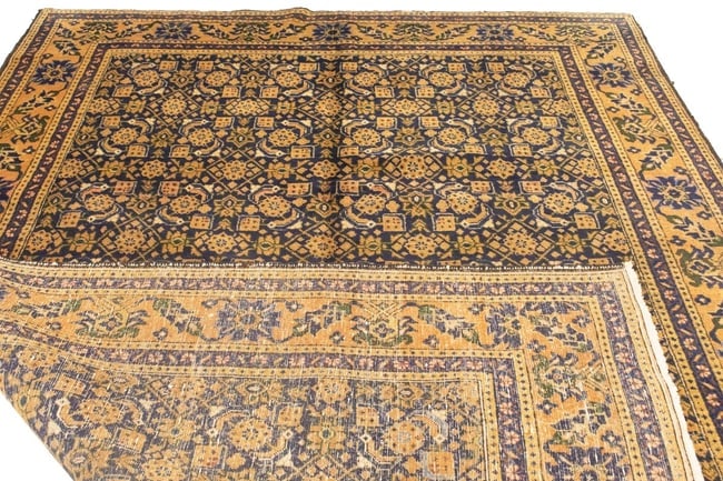 Semi Antique Purple Geometric 7'4X10'5 Ardabil Persian Rug - 19