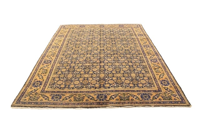 Semi Antique Purple Geometric 7'4X10'5 Ardabil Persian Rug - 3