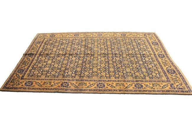 Semi Antique Purple Geometric 7'4X10'5 Ardabil Persian Rug - 5