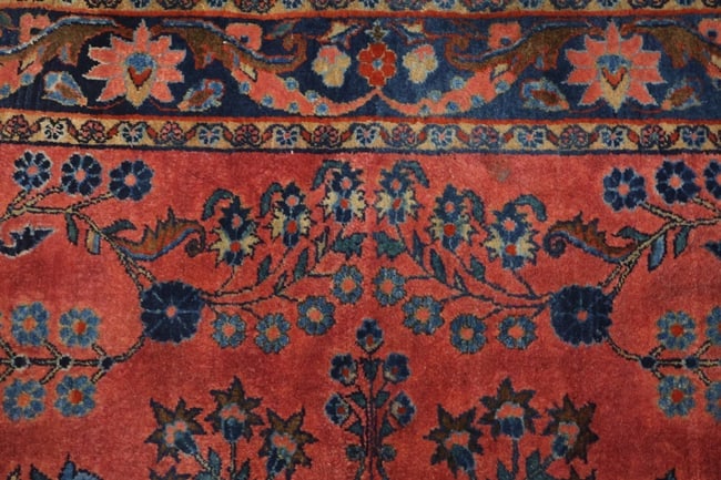 Antique Floral Wool Kashan Persian Rug 4x7 - 10