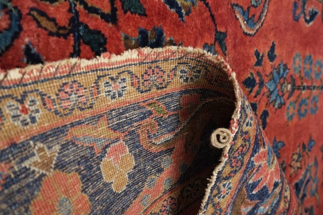 Antique Floral Wool Kashan Persian Rug 4x7 - 19