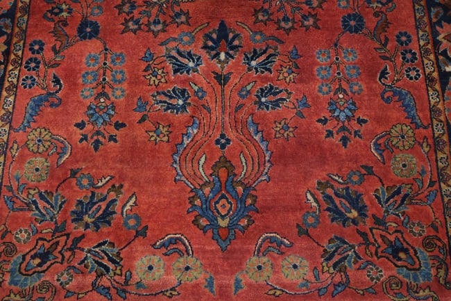 Antique Floral Wool Kashan Persian Rug 4x7 - 7