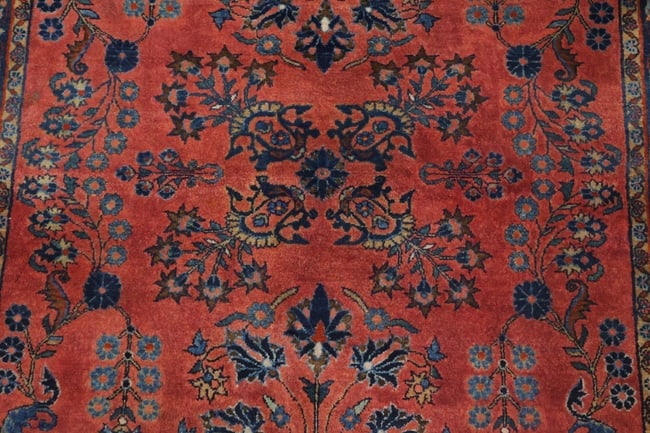 Antique Floral Wool Kashan Persian Rug 4x7 - 8