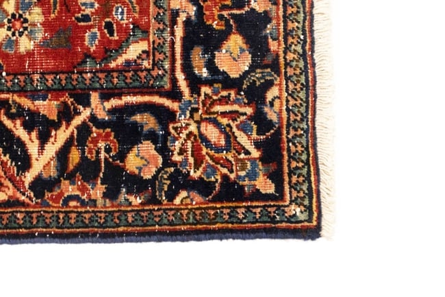 Semi Antique Red Floral 4'6X6'7 Mahal Persian Rug - 12