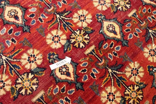 Semi Antique Red Floral 4'6X6'7 Mahal Persian Rug - 15