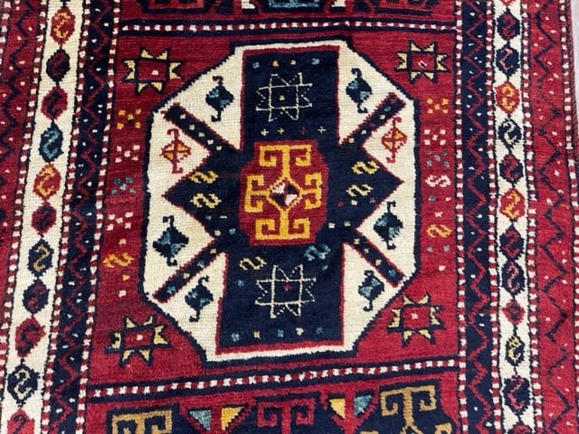 Antique Kazak caucasian Rug-2287 - 5
