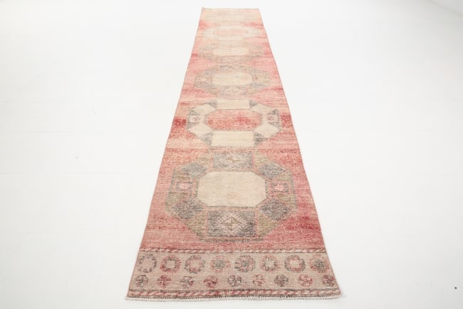 2'7'' x 13'6'' Turkish Vintage Runner Rug - 5871 - 2