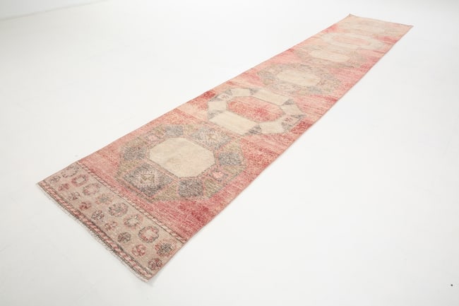 2'7'' x 13'6'' Turkish Vintage Runner Rug - 5871 - 5