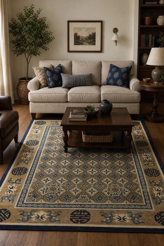 Antique Peking Oriental wOOL Area Rug 6x8 - 2