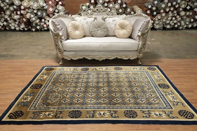 Antique Peking Oriental wOOL Area Rug 6x8 - 4
