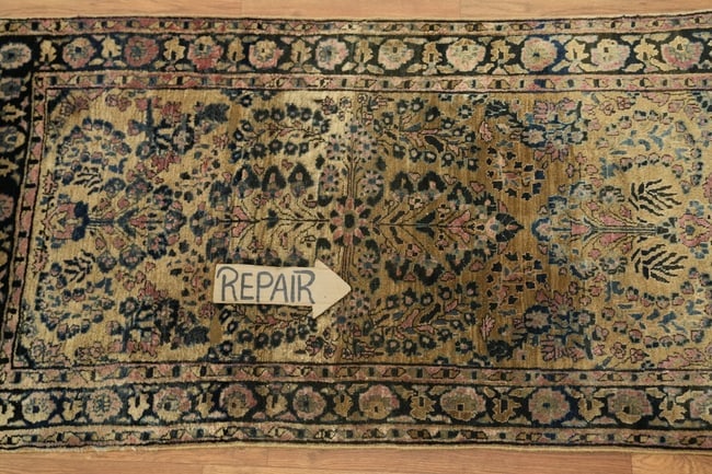 Antique Wool Sarouk Persian Runner Rug 2x5 - 12