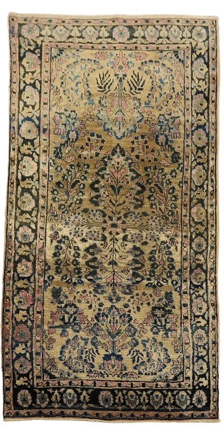 Antique Wool Sarouk Persian Runner Rug 2x5 (1 of 19)