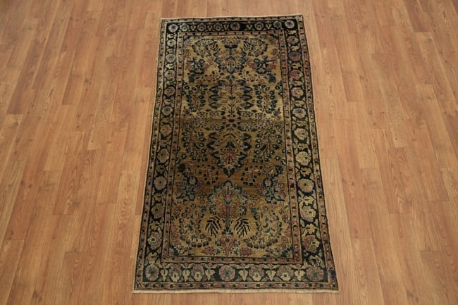 Antique Wool Sarouk Persian Runner Rug 2x5 - 5