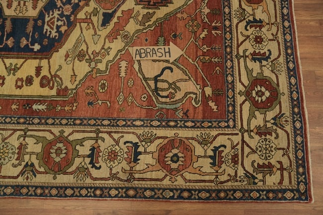 Antique Vegetable Dye Heriz Serapi Persian Area Rug 6x8 - 15
