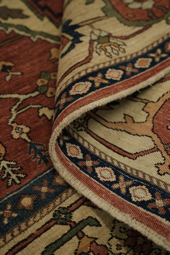 Antique Vegetable Dye Heriz Serapi Persian Area Rug 6x8 - 18
