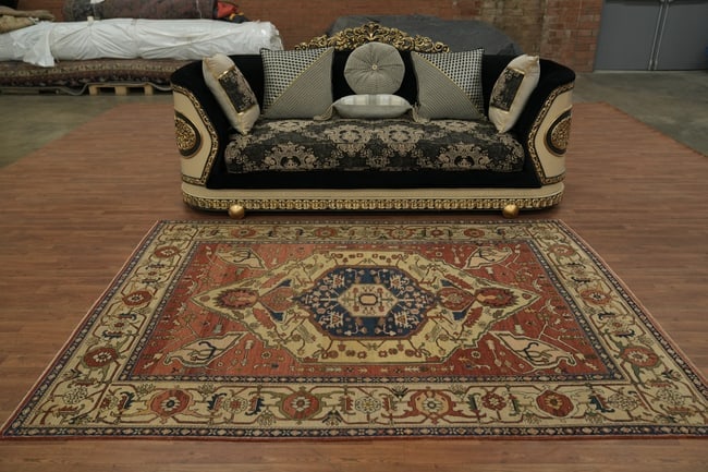 Antique Vegetable Dye Heriz Serapi Persian Area Rug 6x8 - 5