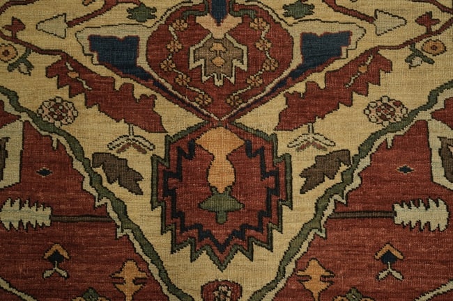 Antique Vegetable Dye Heriz Serapi Persian Area Rug 6x8 - 9