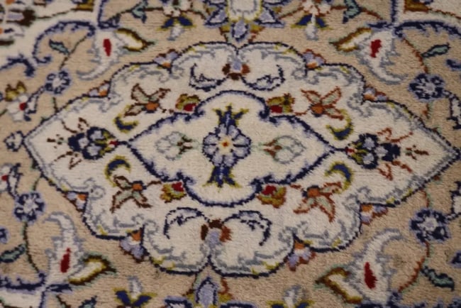 Vintage Cream 7X10 Traditional Kashan Persian Rug - 7