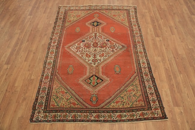 Antique Tribal Malayer Persian Wool Rug 4x6 - 2